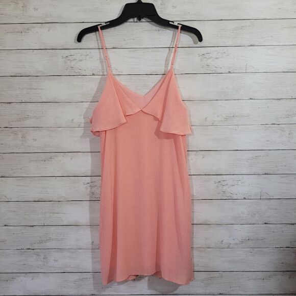 Everly Ruffle Semi-Sheer Lightweight Sun Dress Chiffon Embroidered Floral Size S - Picture 5 of 9